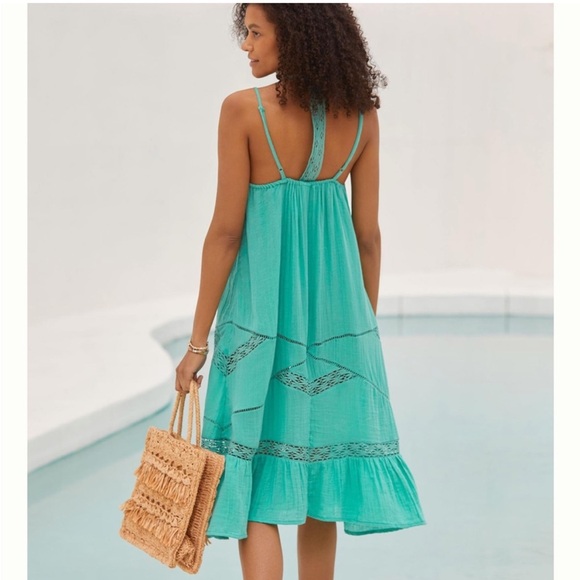 Anthropologie Crochet Trim Gauze Dress - Picture 3 of 7